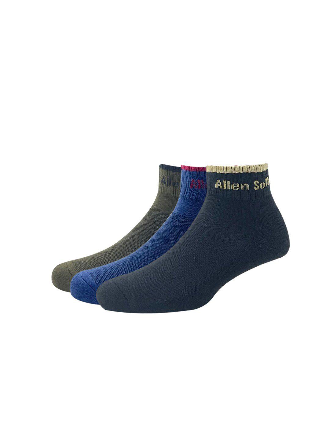 allen solly men pack of 3 solid ankle-length socks