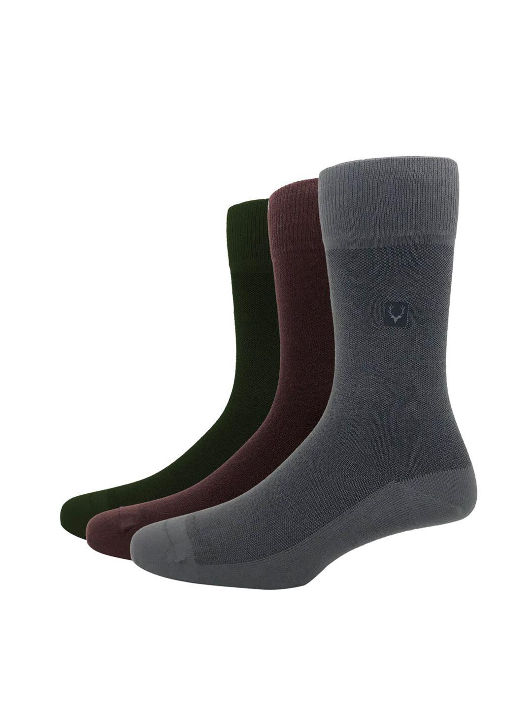 allen solly men pack of 3 solid calf-length socks