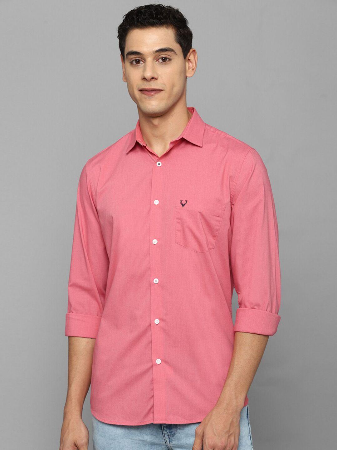 allen solly men pink slim fit casual shirt