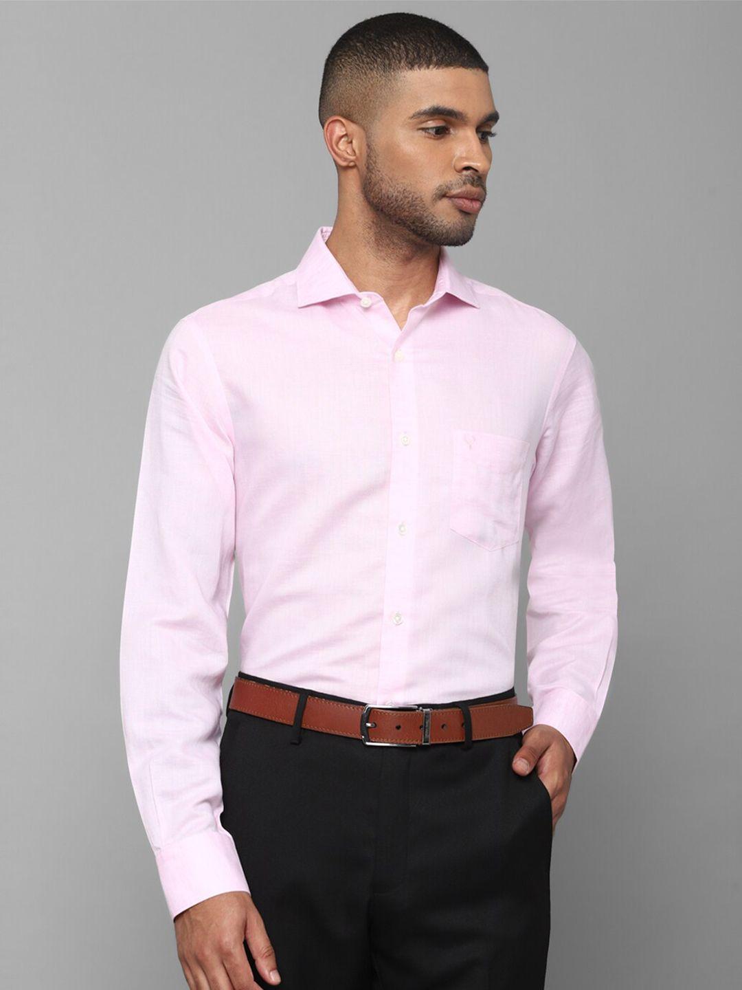 allen solly men pink slim fit formal shirt