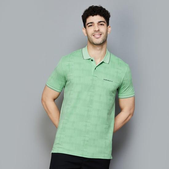 allen solly men printed regular fit polo t-shirt