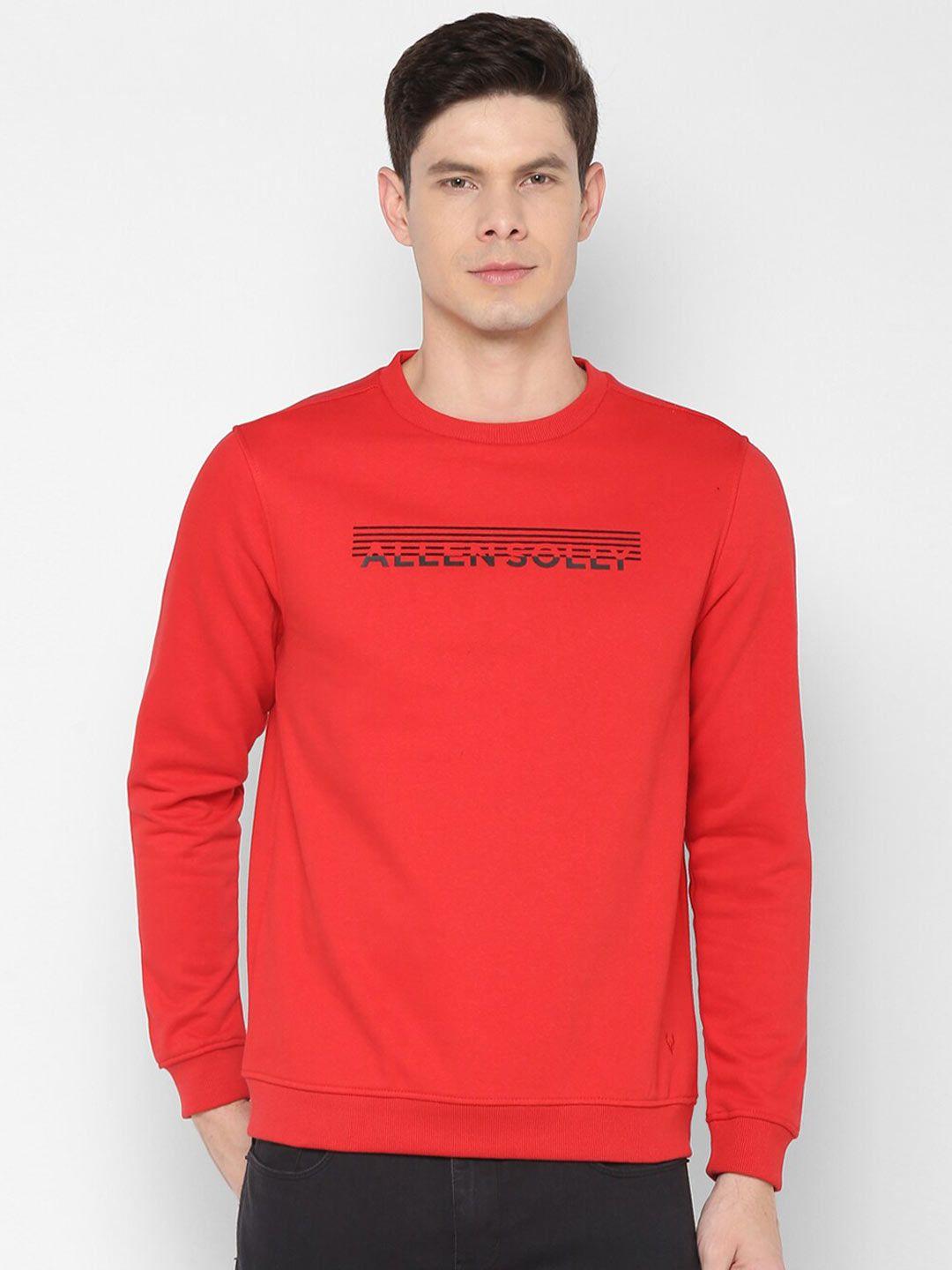 allen solly men red cotton sweatshirt