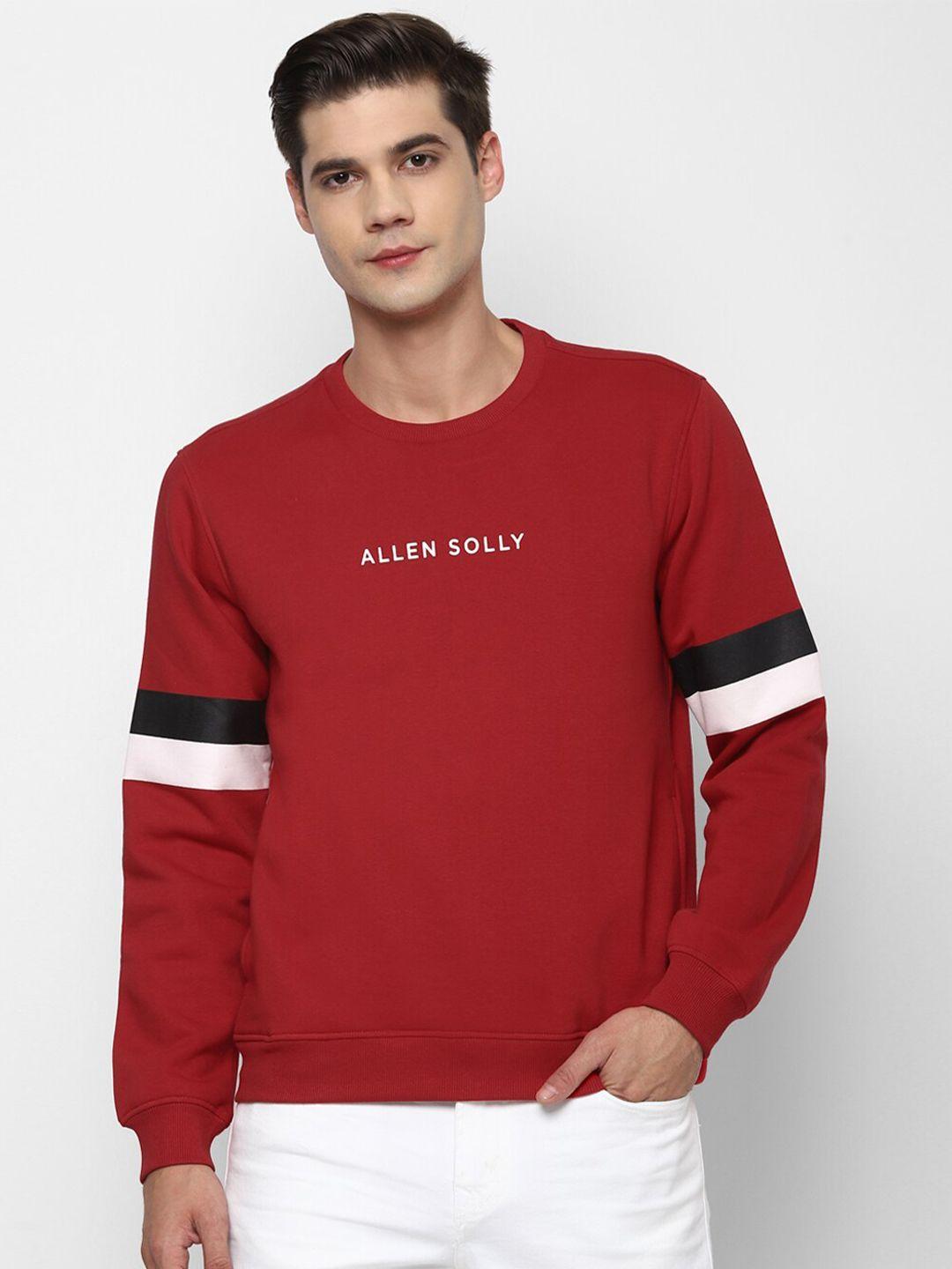 allen solly men red printed sweatshirt