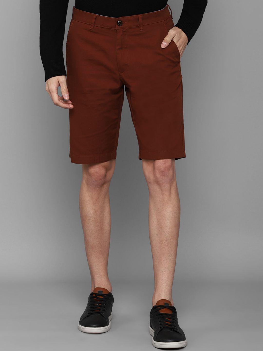 allen solly men red slim fit shorts