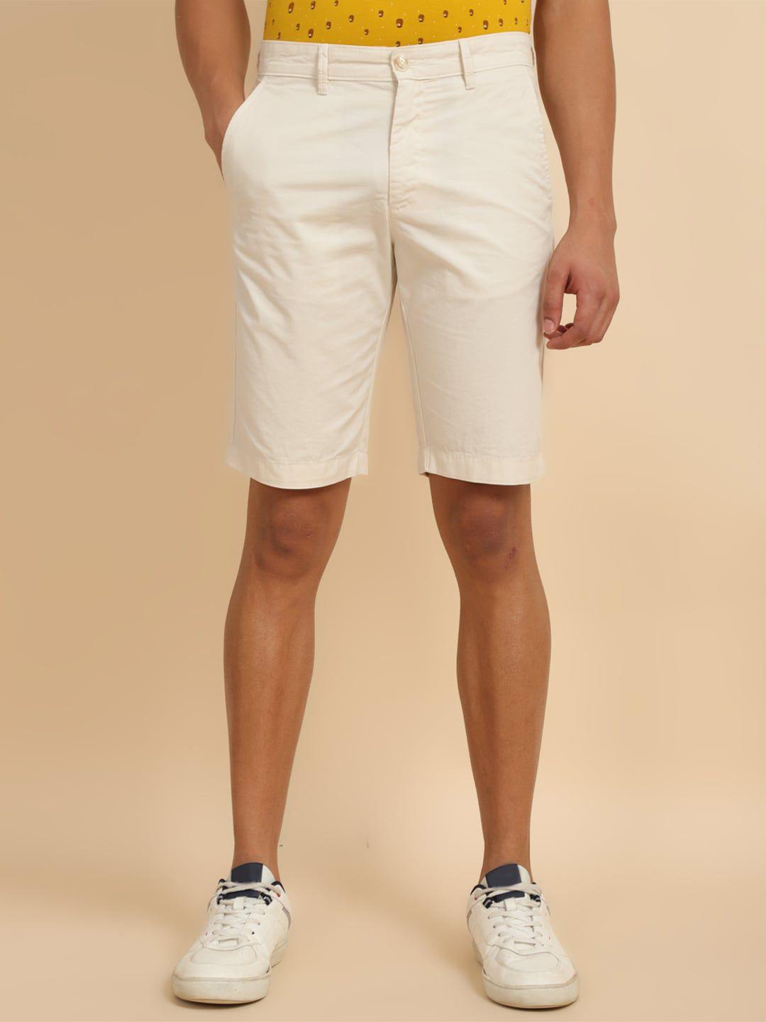 allen solly men slim fit mid-rise cotton regular shorts