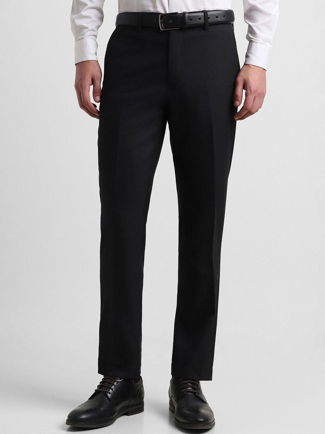 allen solly men slim fit mid-rise formal trousers