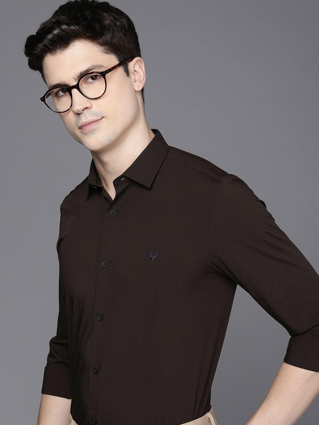 allen solly men slim fit opaque casual shirt