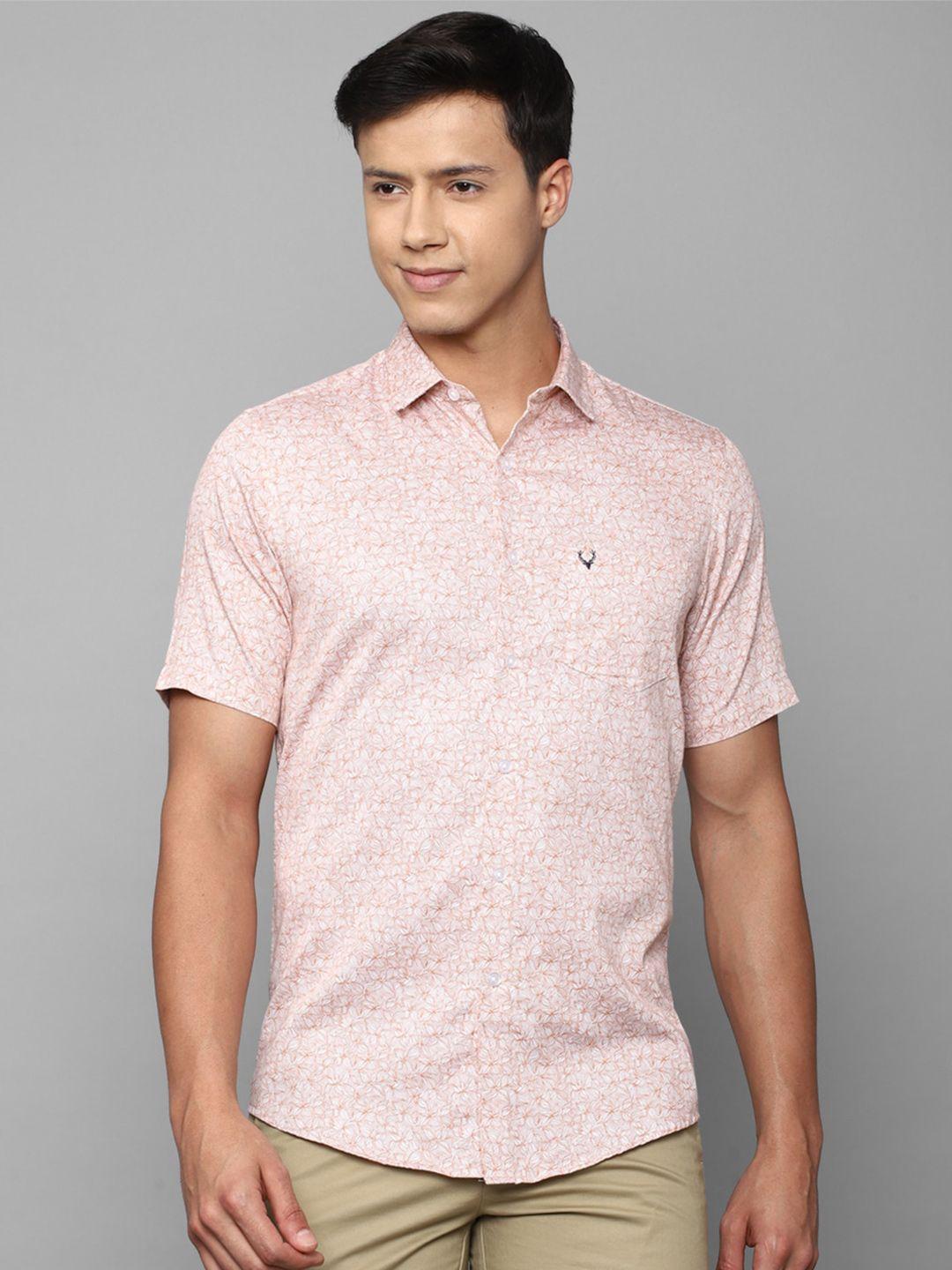 allen solly men slim fit printed casual cotton shirt