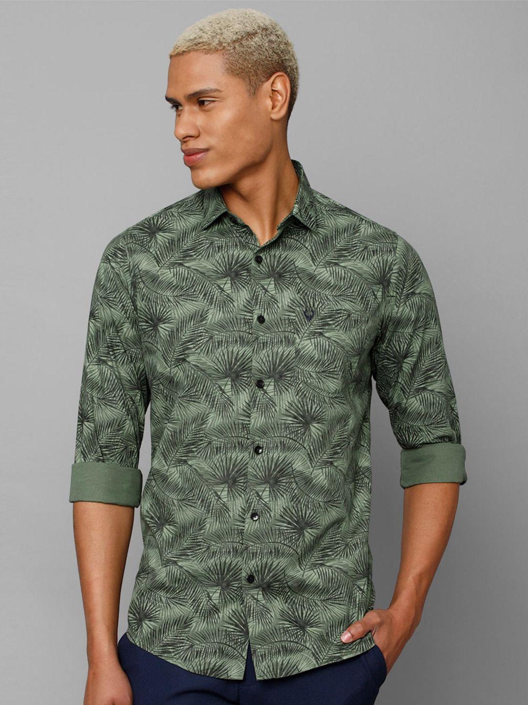 allen solly men slim fit printed casual pure cotton shirt