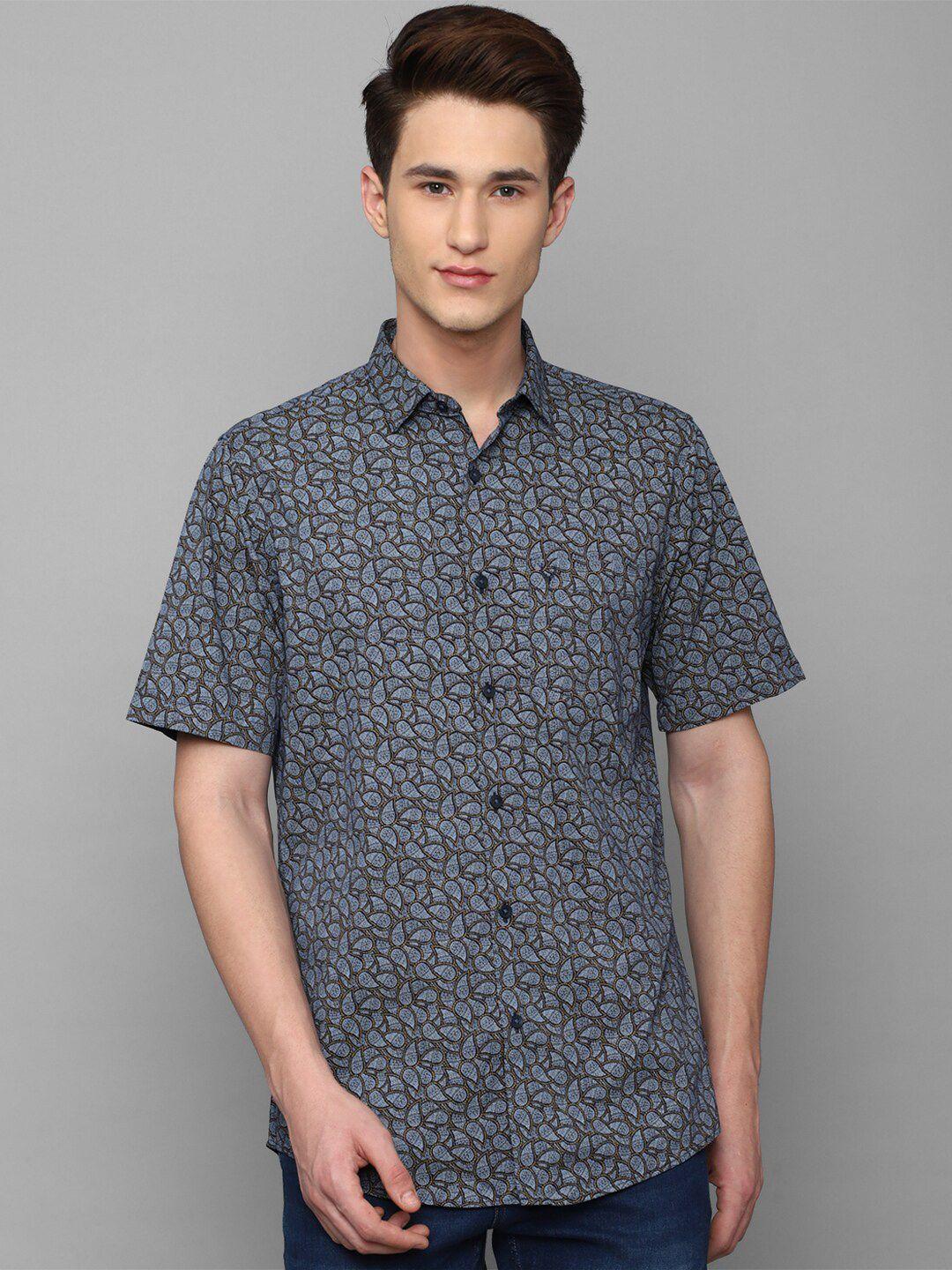 allen solly men slim fit printed pure cotton casual shirt