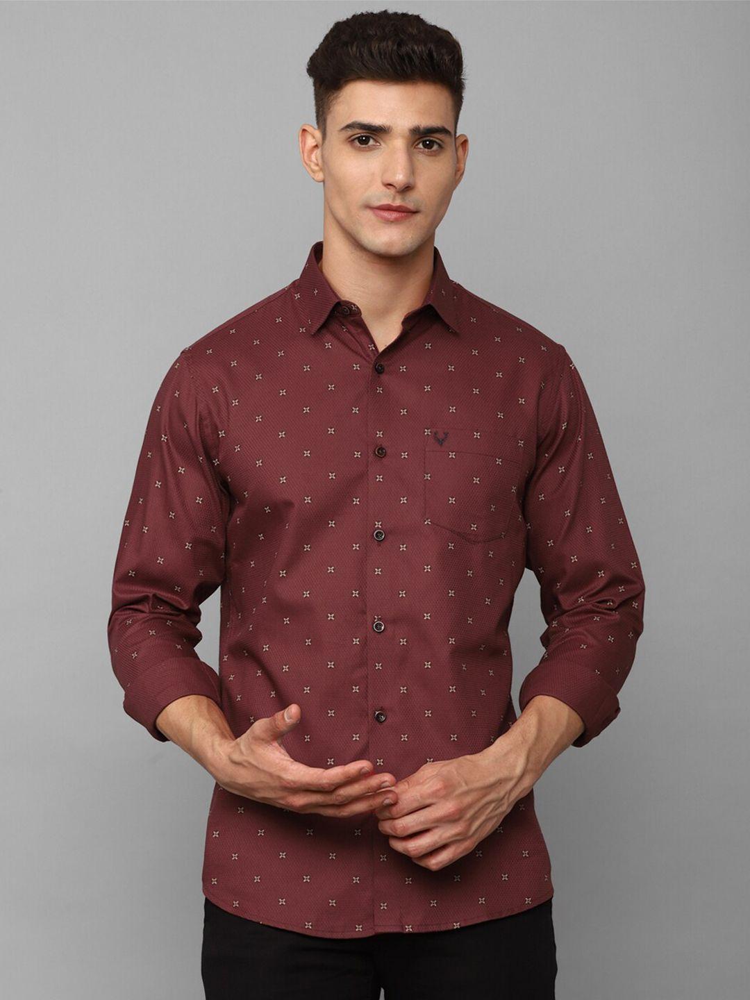 allen solly men slim fit printed pure cotton casual shirt