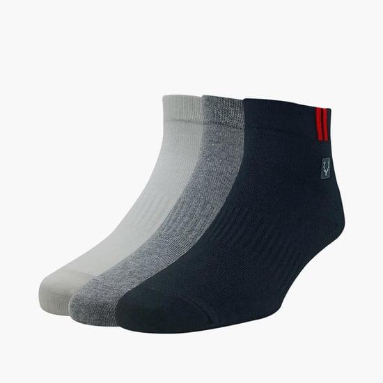 allen solly men solid ankle-length socks - pack of 3