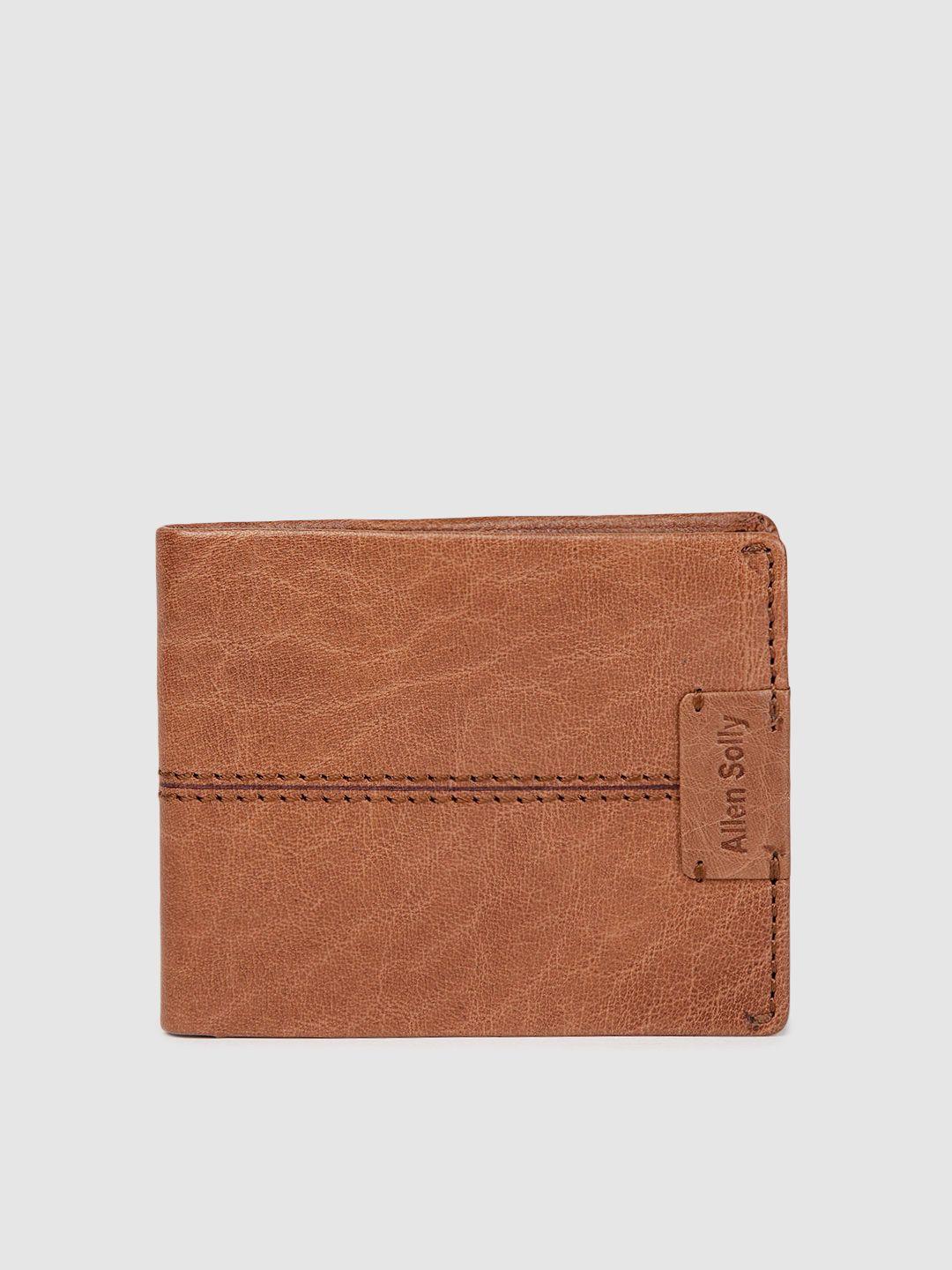 allen solly men solid leather two fold wallet