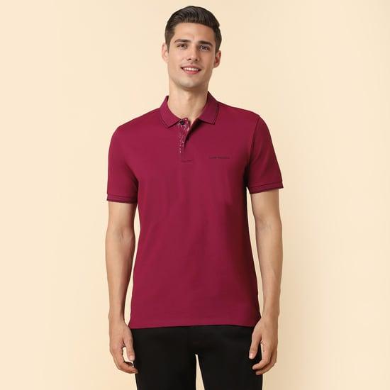 allen solly men solid regular fit polo t-shirt