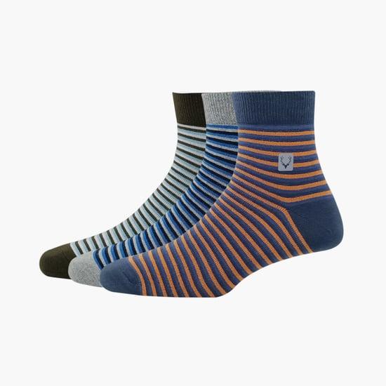allen solly men striped ankle-length socks - pack of 3