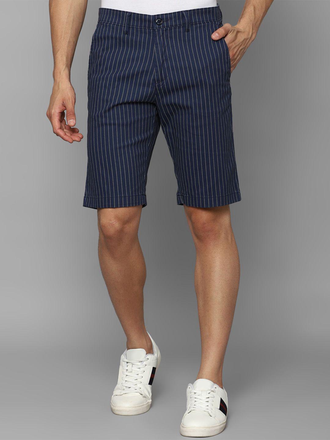 allen solly men striped slim fit pure cotton chino shorts