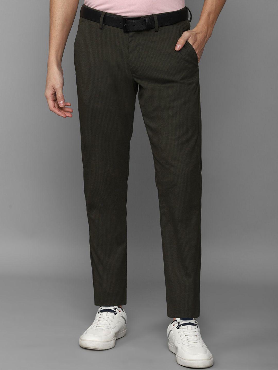 allen solly men striped slim fit trousers