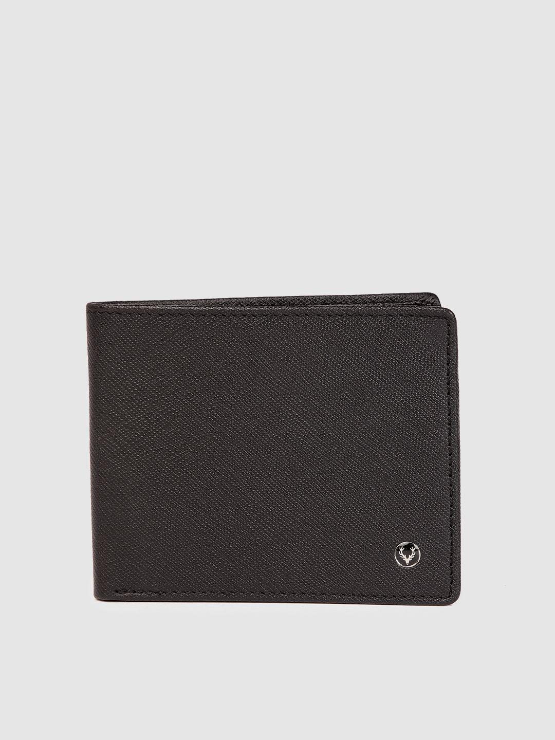 allen solly men textured leather two fold wallet