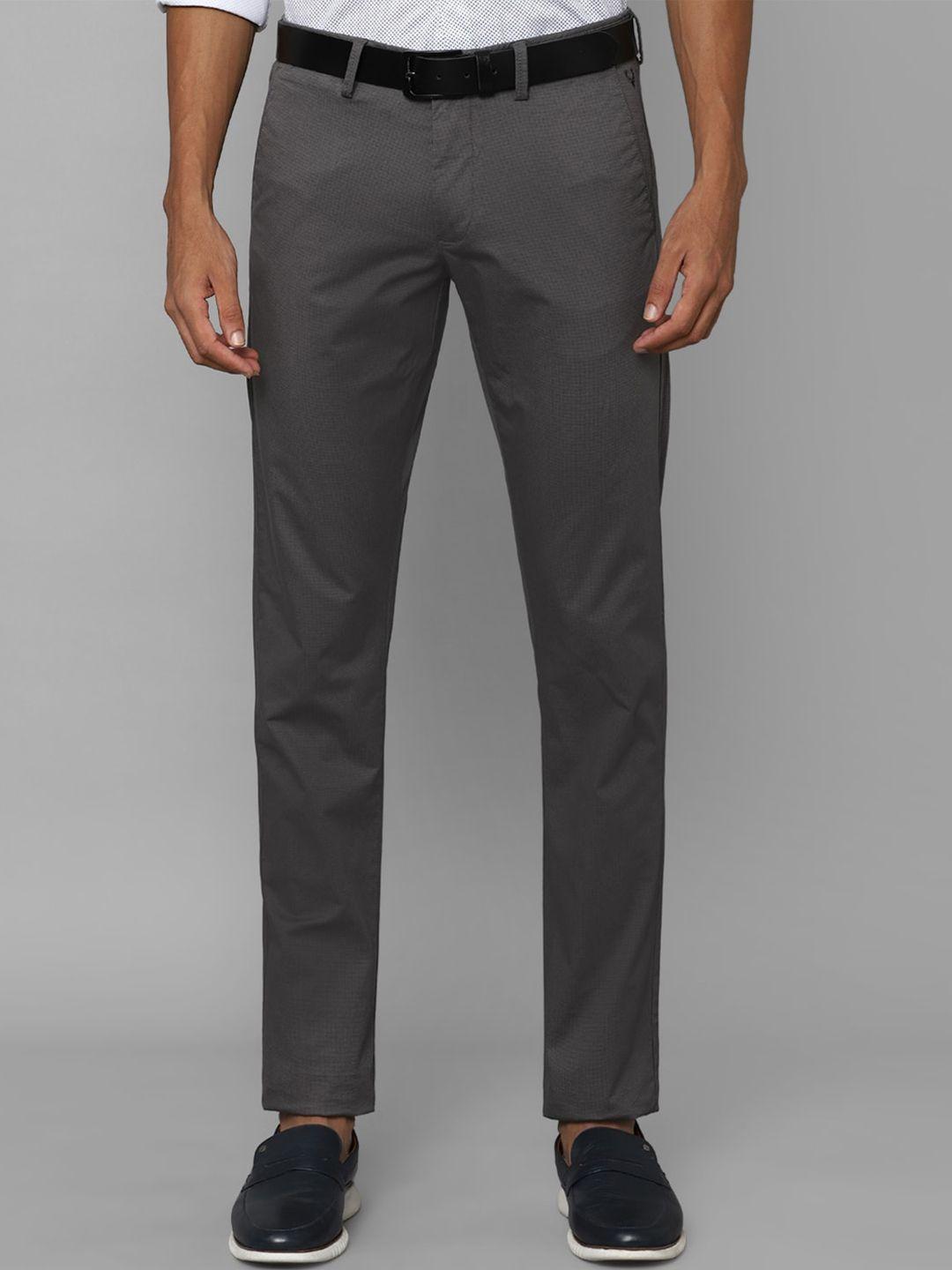 allen solly men textured tailored slim fit casual trousers