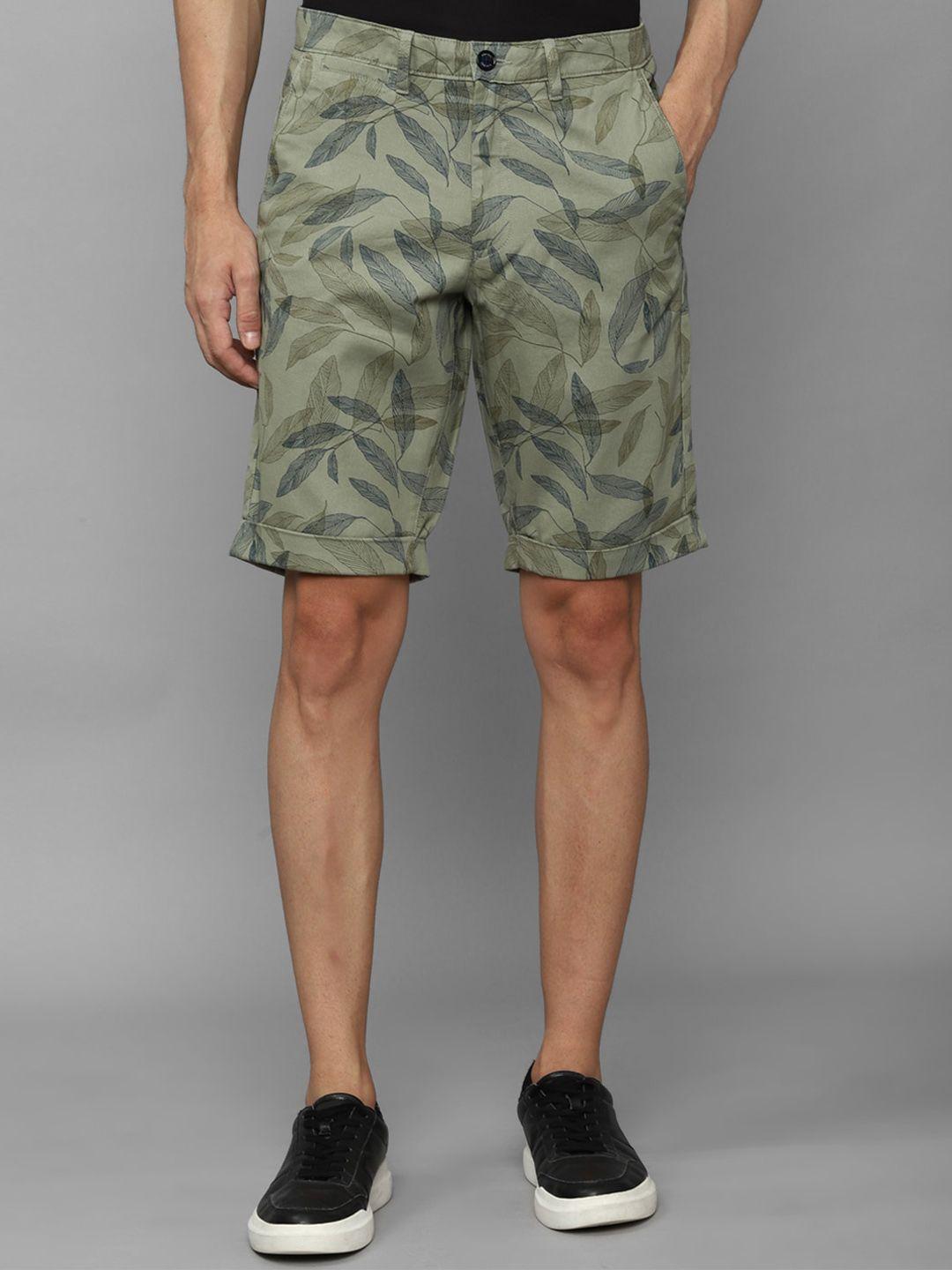 allen solly men tropical printed slim fit pure cotton chino shorts