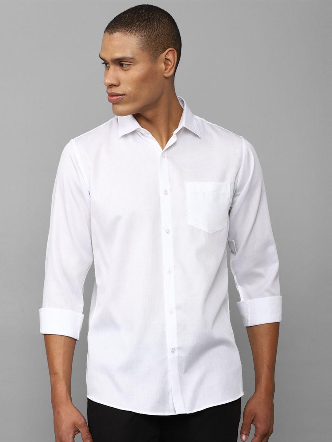 allen solly men white slim fit cotton casual shirt