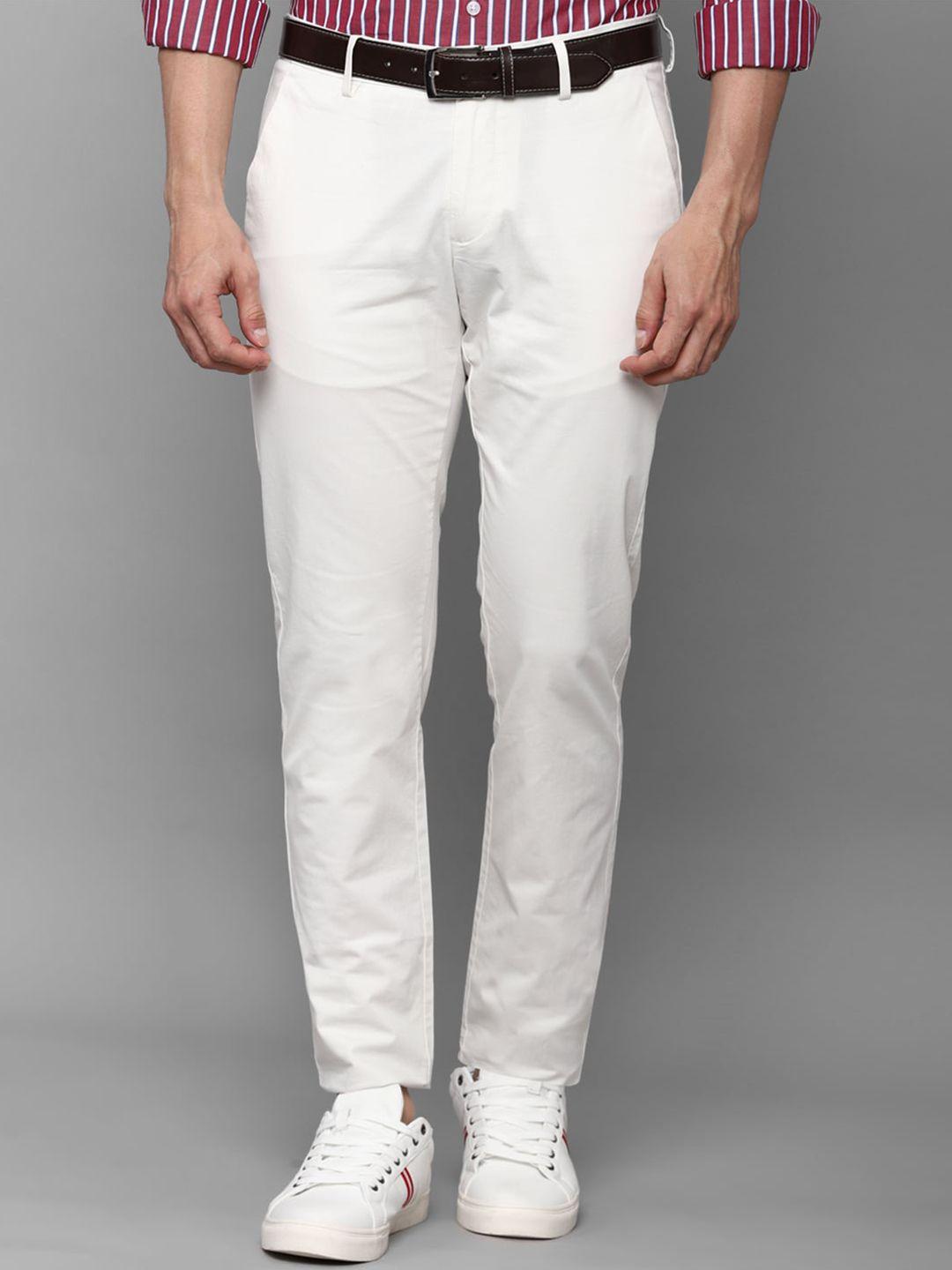 allen solly men white slim fit trouser