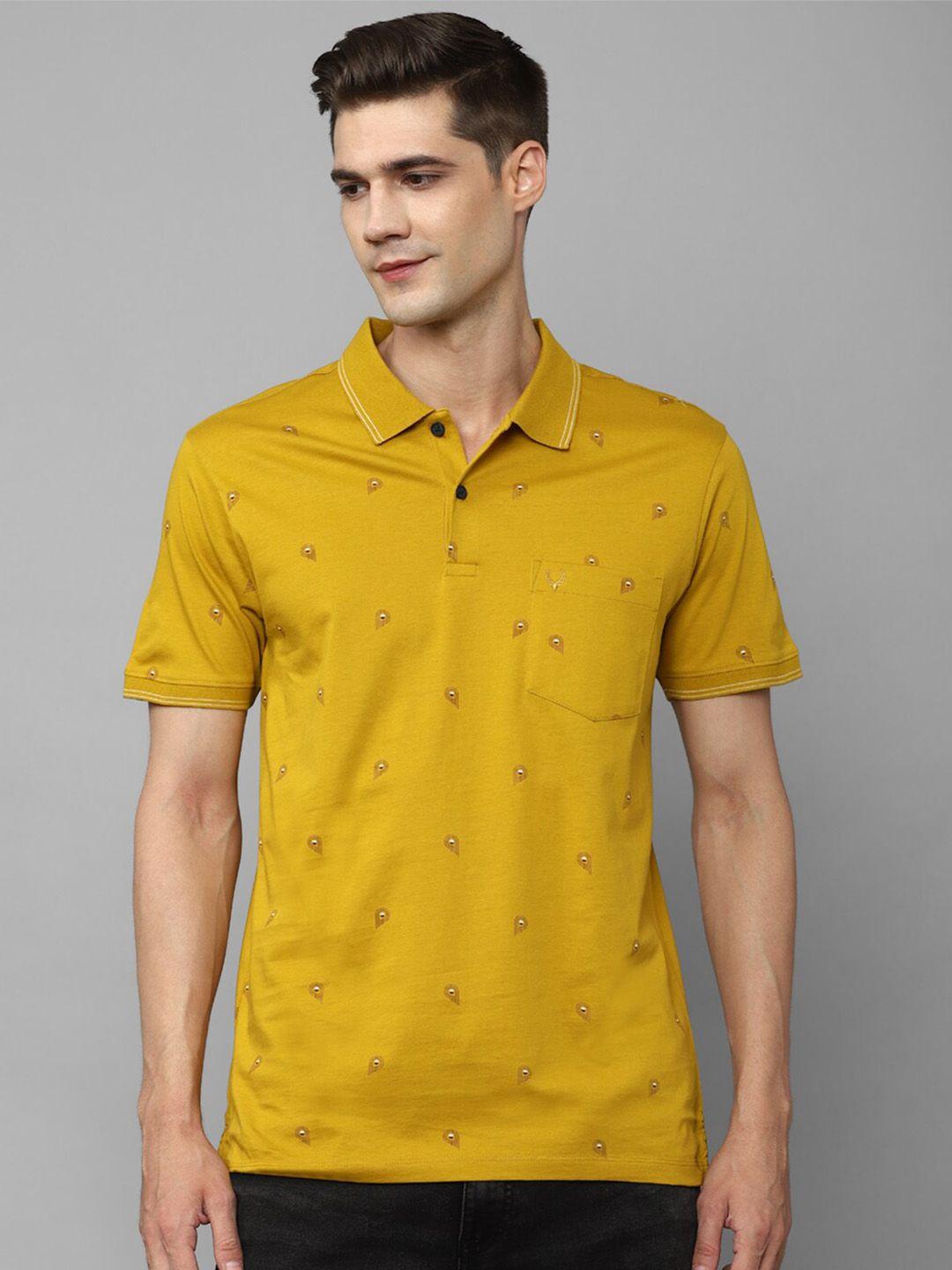 allen solly micro ditsy printed polo collar cotton t-shirt