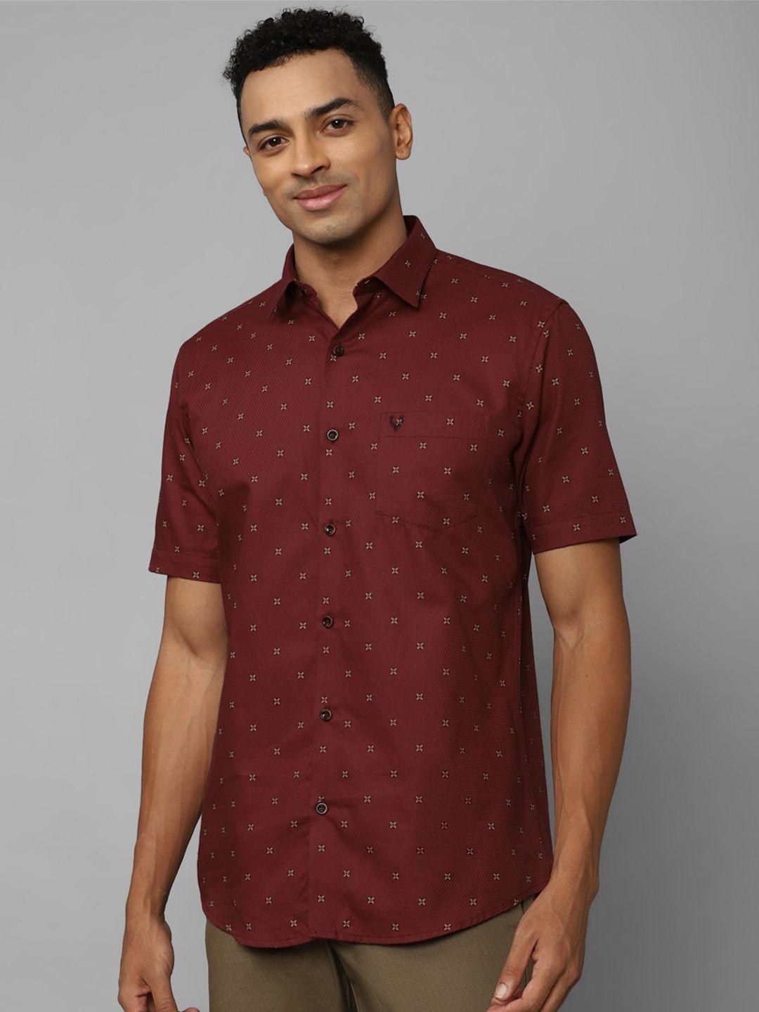 allen solly micro ditsy printed slim fit pure cotton casual shirt