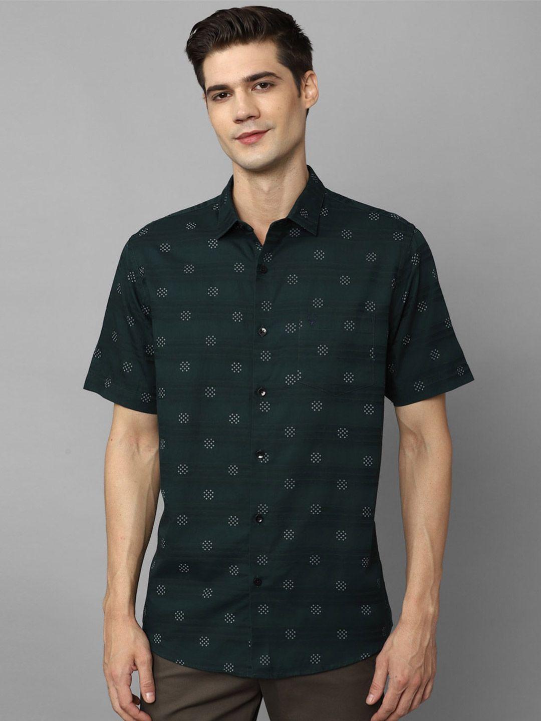 allen solly micro ditsy printed slim fit pure cotton casual shirt