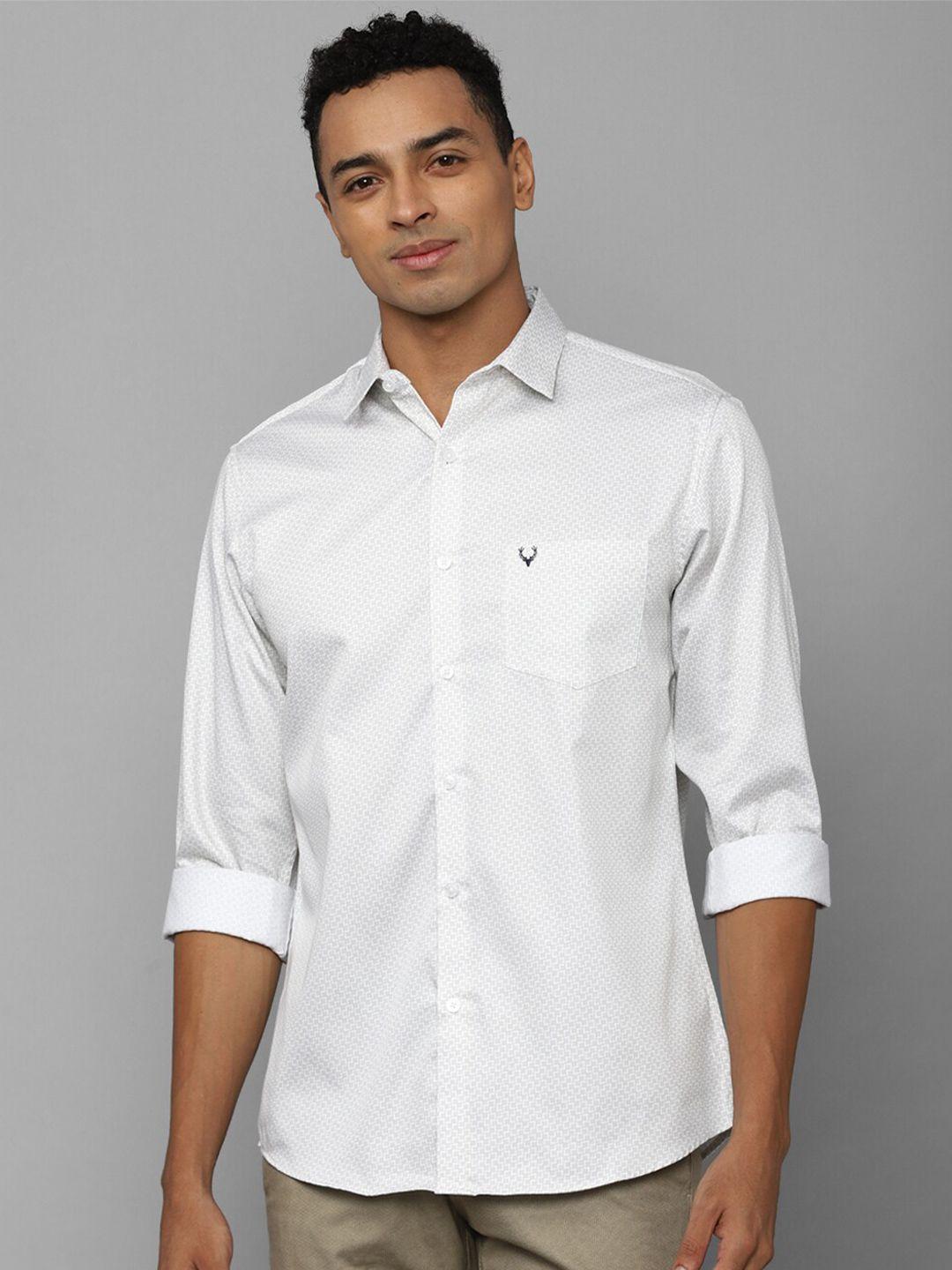 allen solly micro ditsy self design spread collar cotton casual shirt