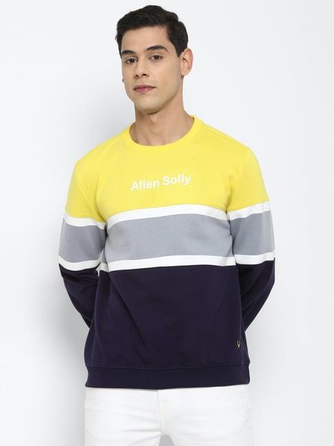 allen solly multi cotton regular fit striped sweatshirt