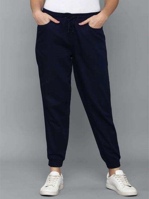 allen solly navy cotton joggers