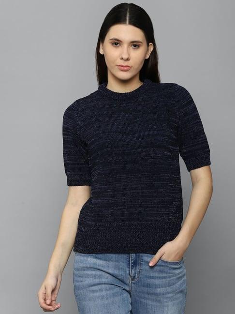 allen solly navy cotton other sweater