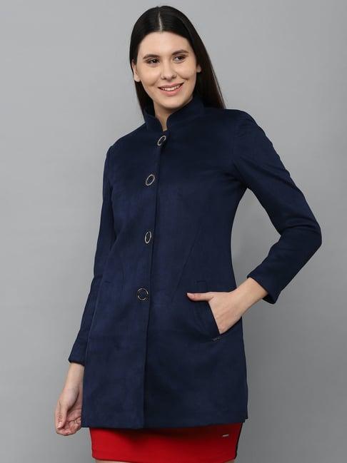 allen solly navy cotton regular fit jacket