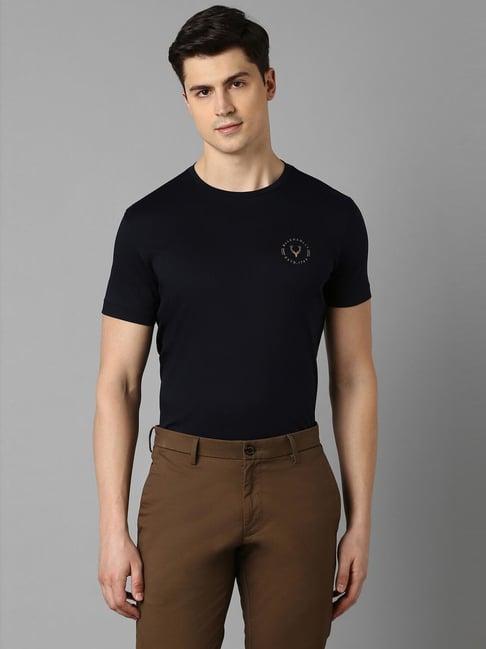 allen solly navy cotton slim fit t-shirt