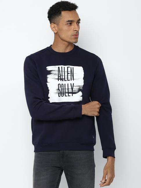 allen solly navy regular fit graphic sweatshirt