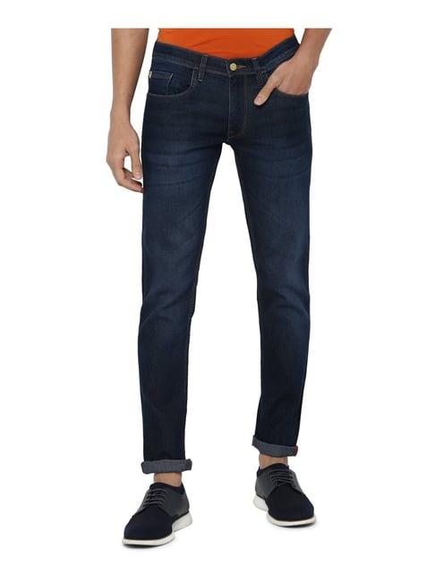 allen solly navy skinny fit jeans