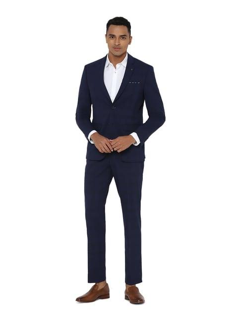 allen solly navy slim fit 2-piece suit