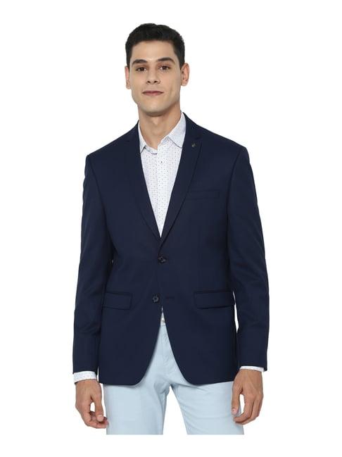 allen solly navy slim fit blazer