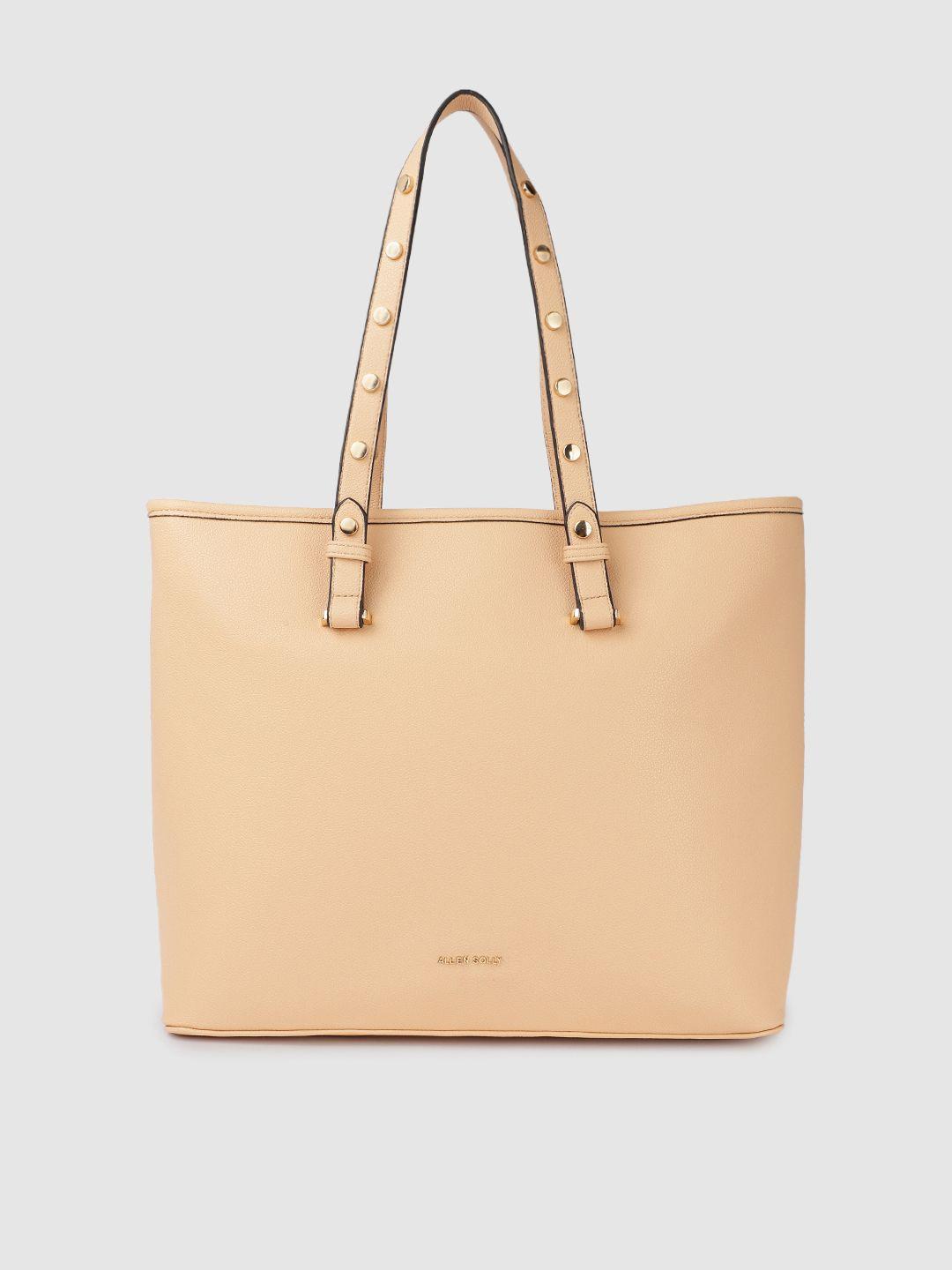 allen solly nude-coloured solid shoulder bag