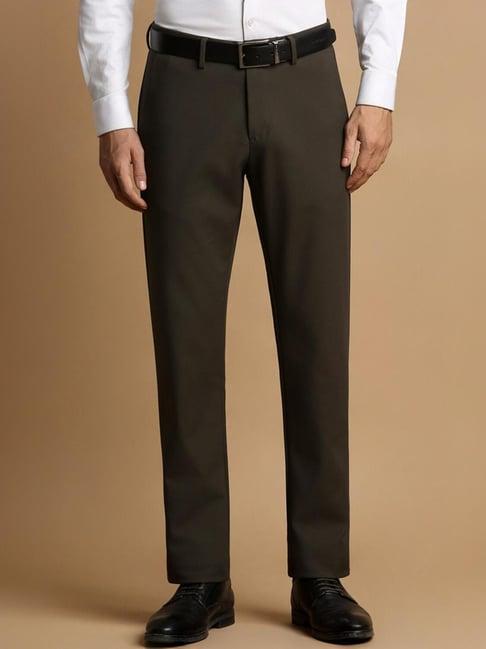 allen solly olive regular fit trousers