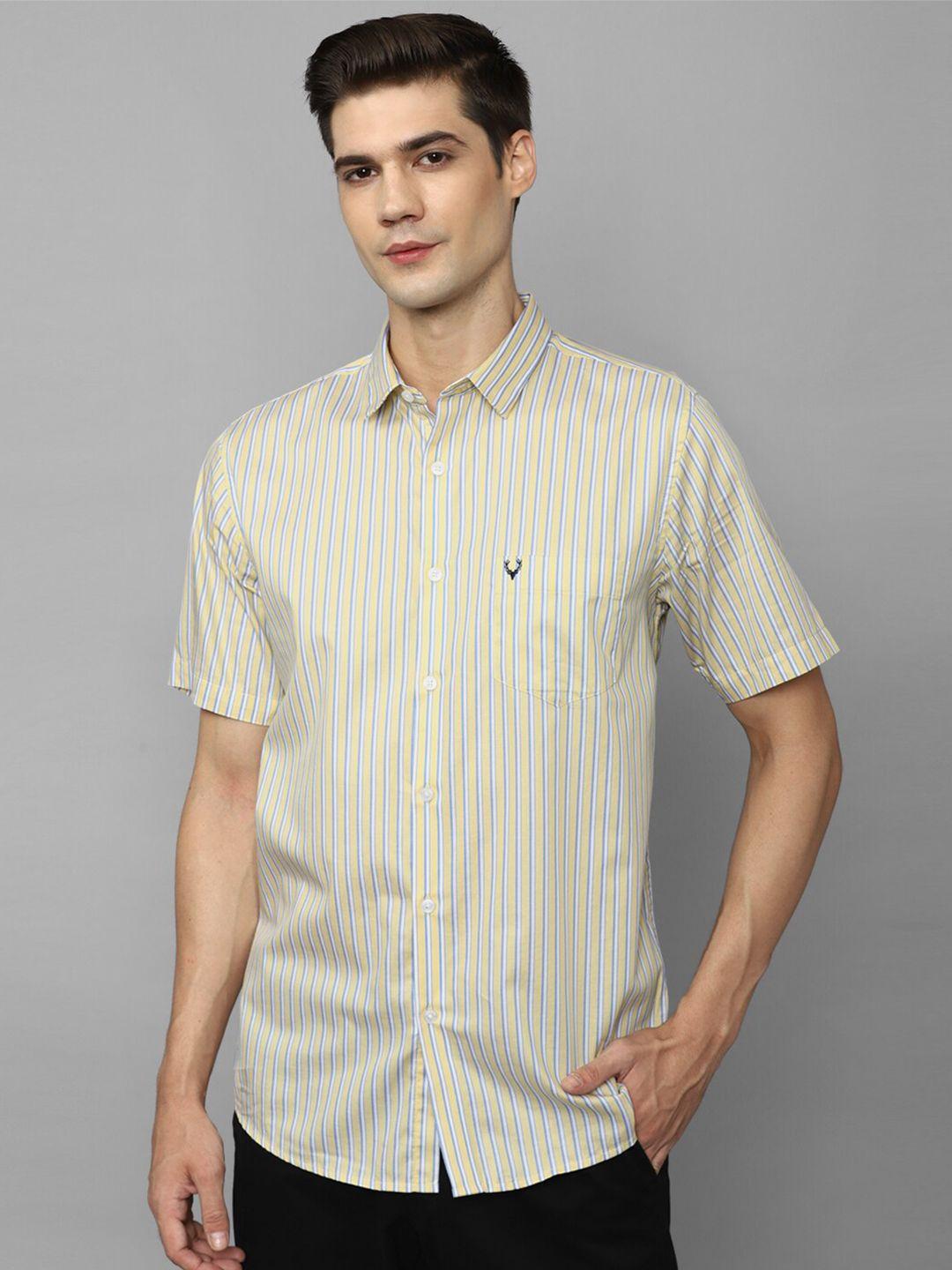 allen solly opaque striped pure cotton casual shirt