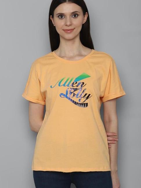 allen solly orange graphic print t-shirt