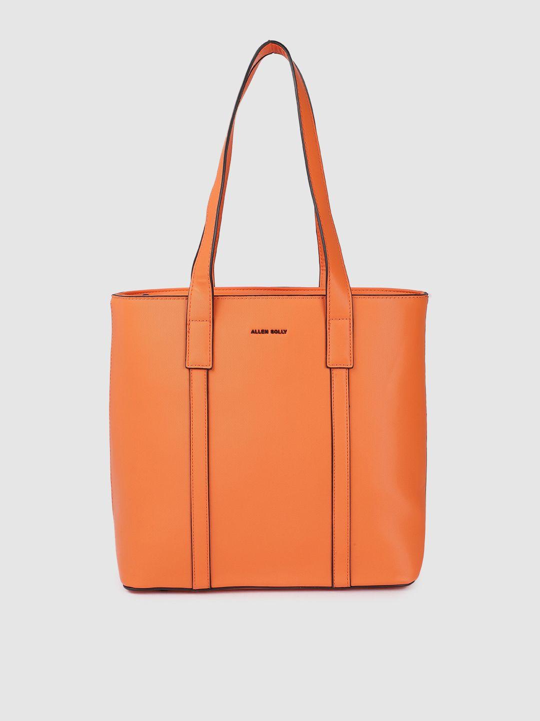 allen solly orange solid structured shoulder bag