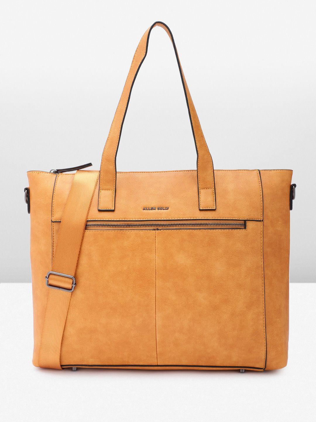 allen solly oversized textured shoulder bag with laptop sleeve