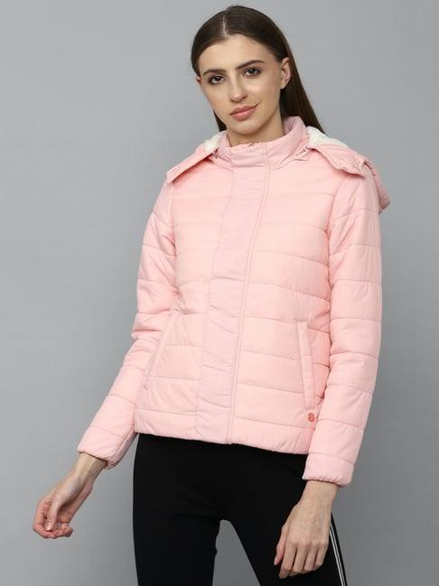 allen solly peach quilted puffer jacket
