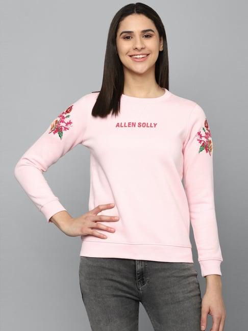 allen solly pink cotton printed sweatshirt