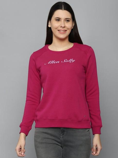 allen solly pink logo print sweatshirt