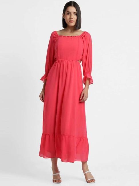 allen solly pink maxi dress