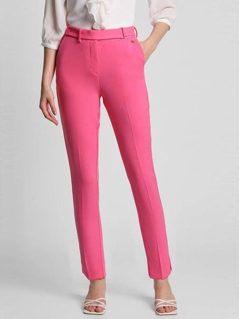 allen solly pink mid rise trousers